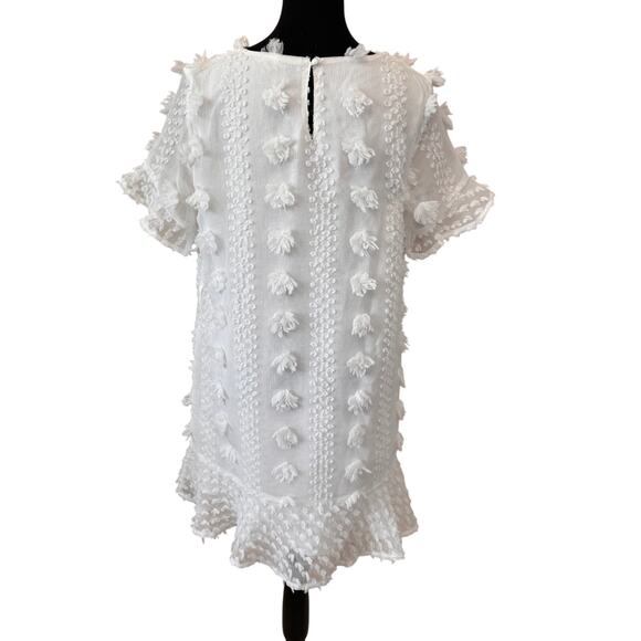 New SAVI MOM ~ Women's White Keyhole Back Baby Shower Mini Dress Size M - Picture 6 of 7